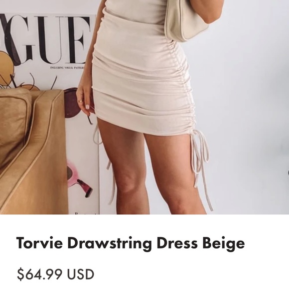 SOLD Torvie Drawstring Dress Black - Picture 4 of 7